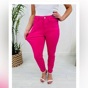 Judy Blue Pretty In Pink Slim Fit Jeans : 15/32
